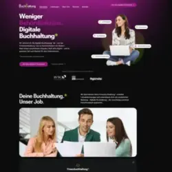 Referenzprojekt einer modernen Webseite für Unternehmen – Beispielseite für digitale Buchhaltung.